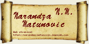 Narandža Matunović vizit kartica